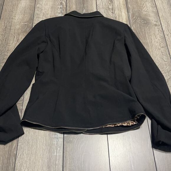 WD.NY Black Zipper Detailed Blazer Women's Size 8 - Picture 6 of 7